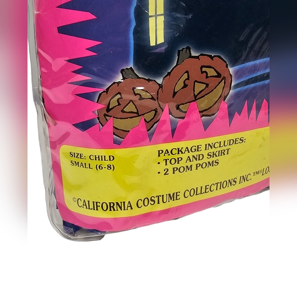 Patriotic Cheerleader Child Halloween Costume‎ USA Red Blue Pom Poms Uniform 6-8 - Picture 2 of 5